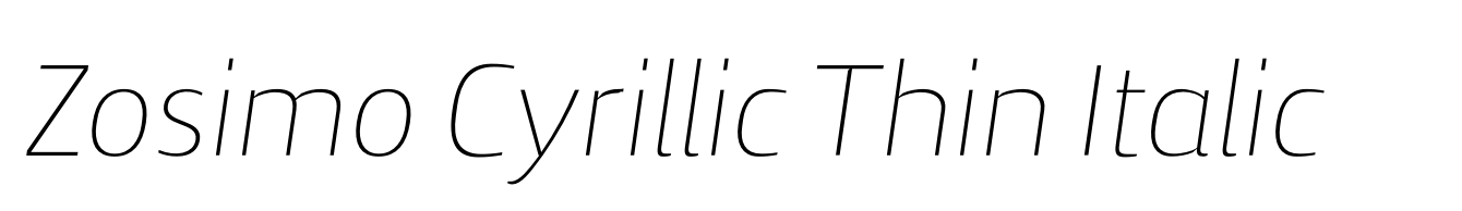Zosimo Cyrillic Thin Italic